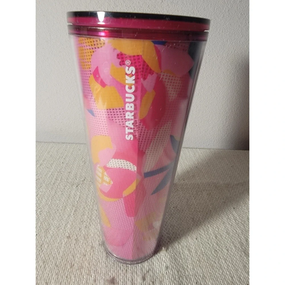 STARBUCKS Spring 2023 Pink Floral Cold Cup Tumbler‎ Venti 24 oz NWT NO STRAW
